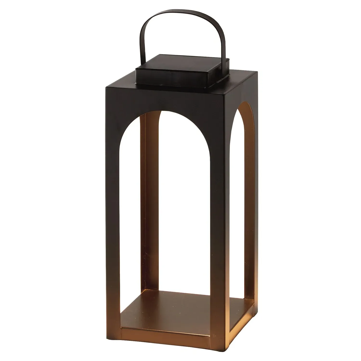 Briselle Small Solar Outdoor Lantern - Black, Metal image