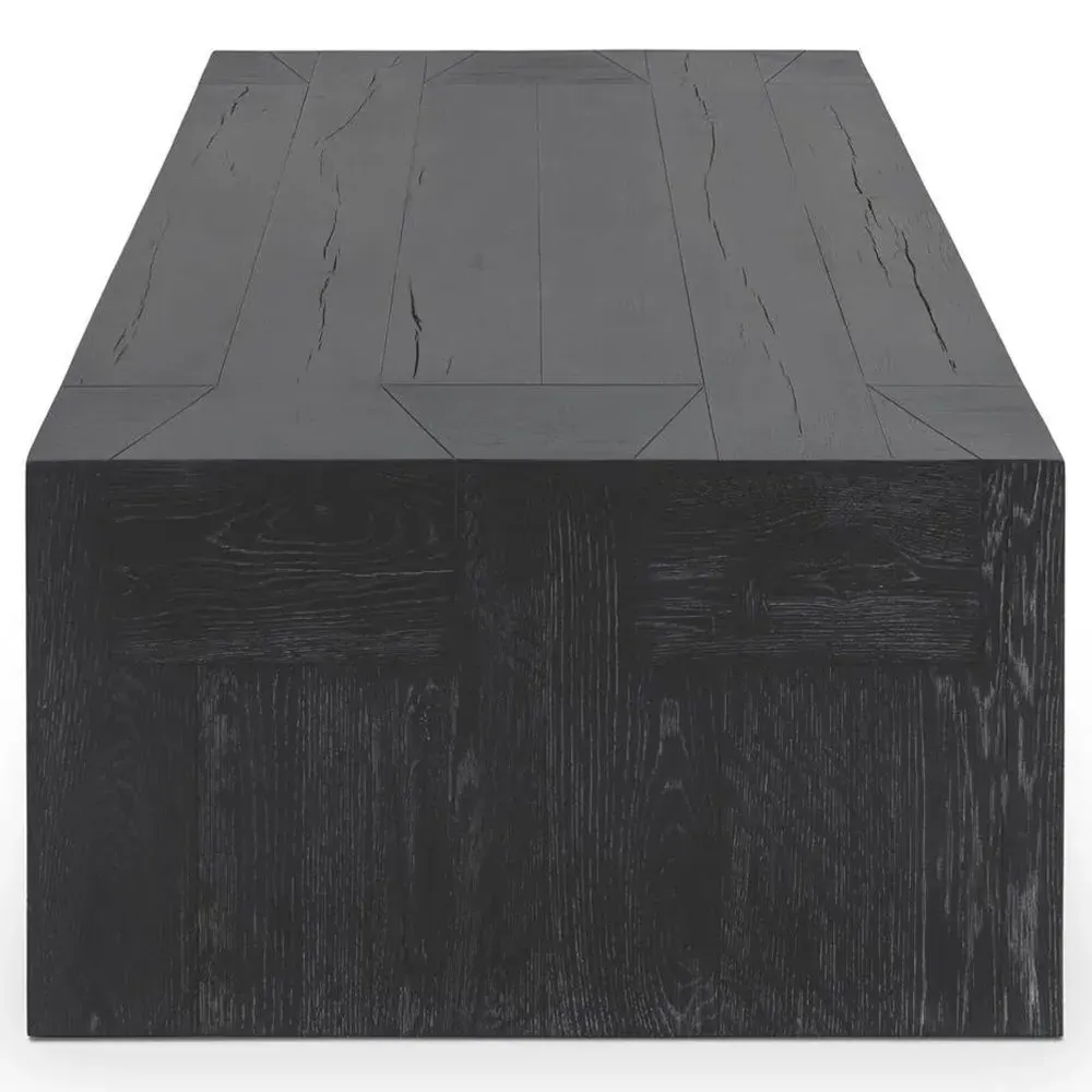 Brissy Rectangular Coffee Table - Black, Reclaimed Oak