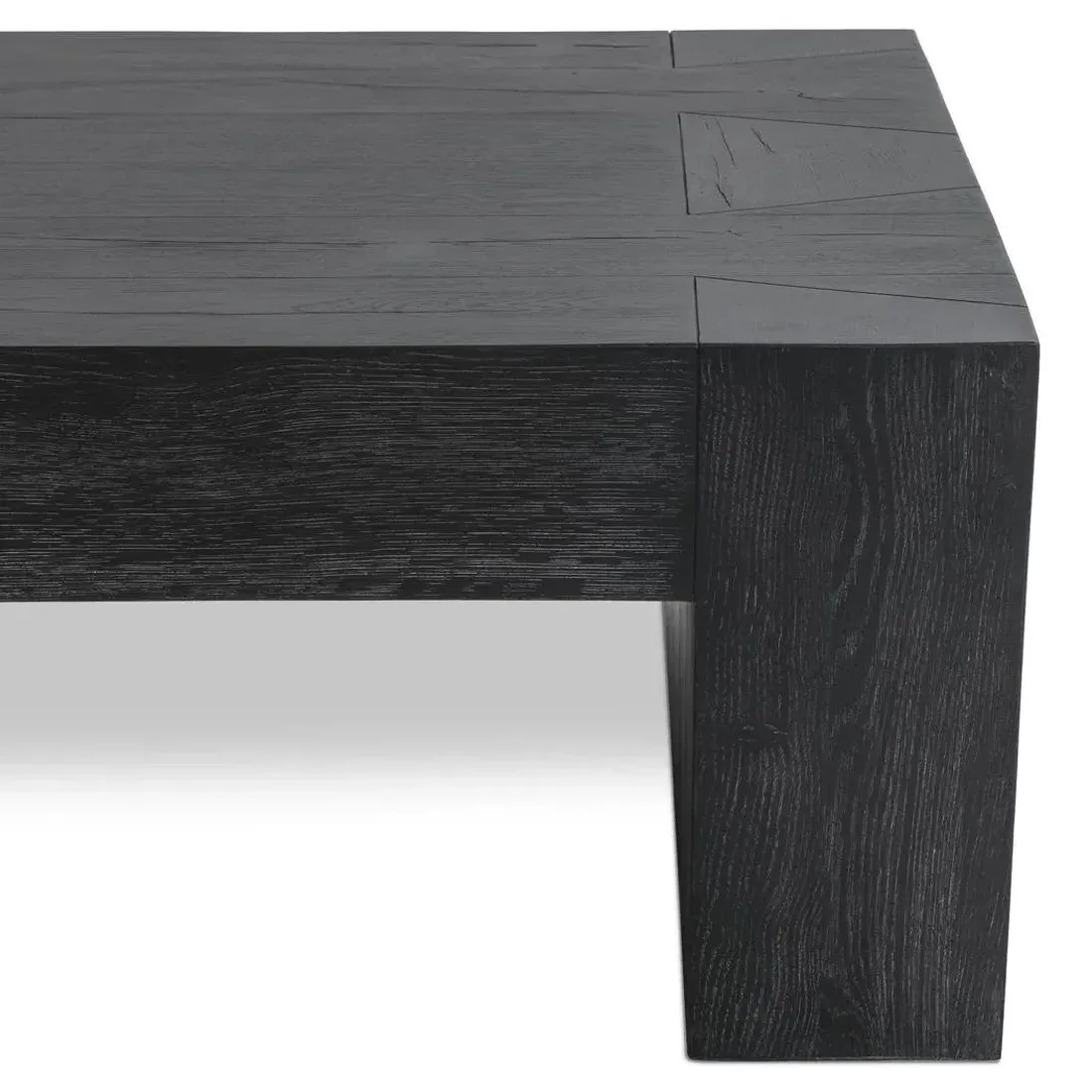 Brissy Rectangular Coffee Table - Black, Reclaimed Oak