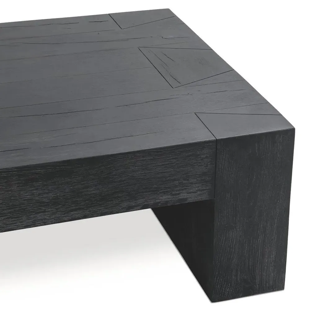 Brissy Rectangular Coffee Table - Black, Reclaimed Oak