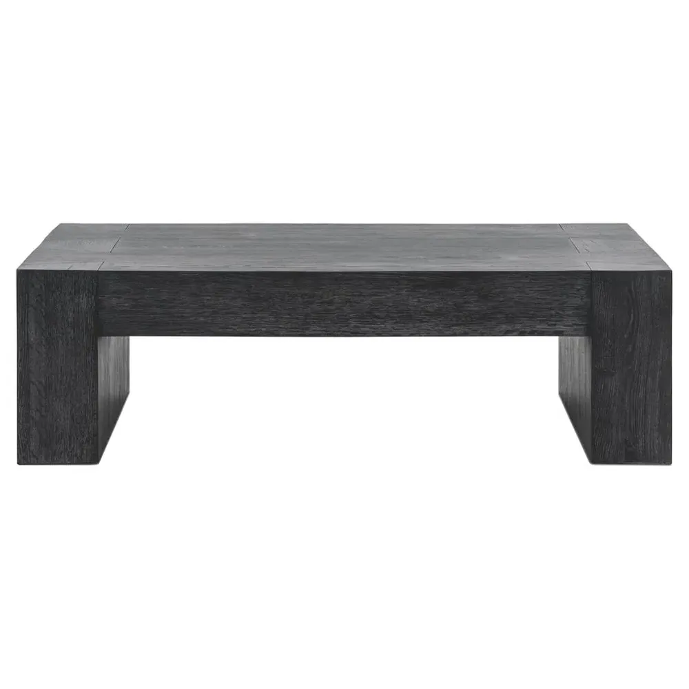 Brissy Rectangular Coffee Table - Black, Reclaimed Oak