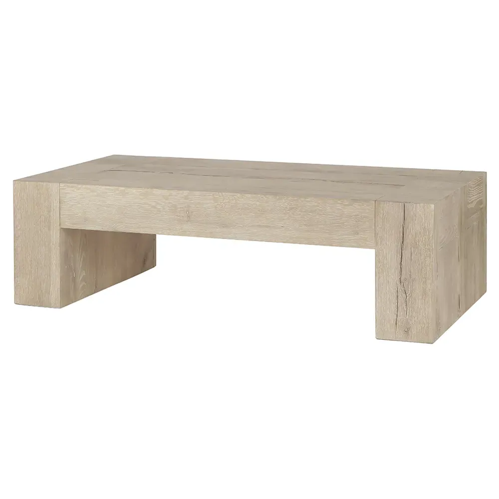 Brissy Rectangular Coffee Table - Cream, Oak Wood