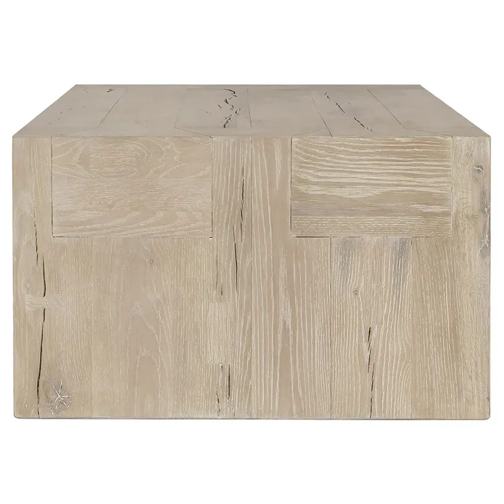 Brissy Rectangular Coffee Table - Cream, Oak Wood