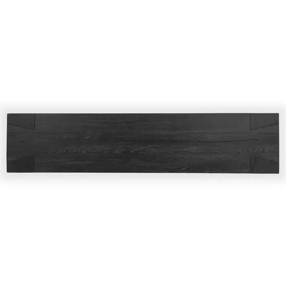 Brissy Rectangular Console Table - Black, Reclaimed Oak