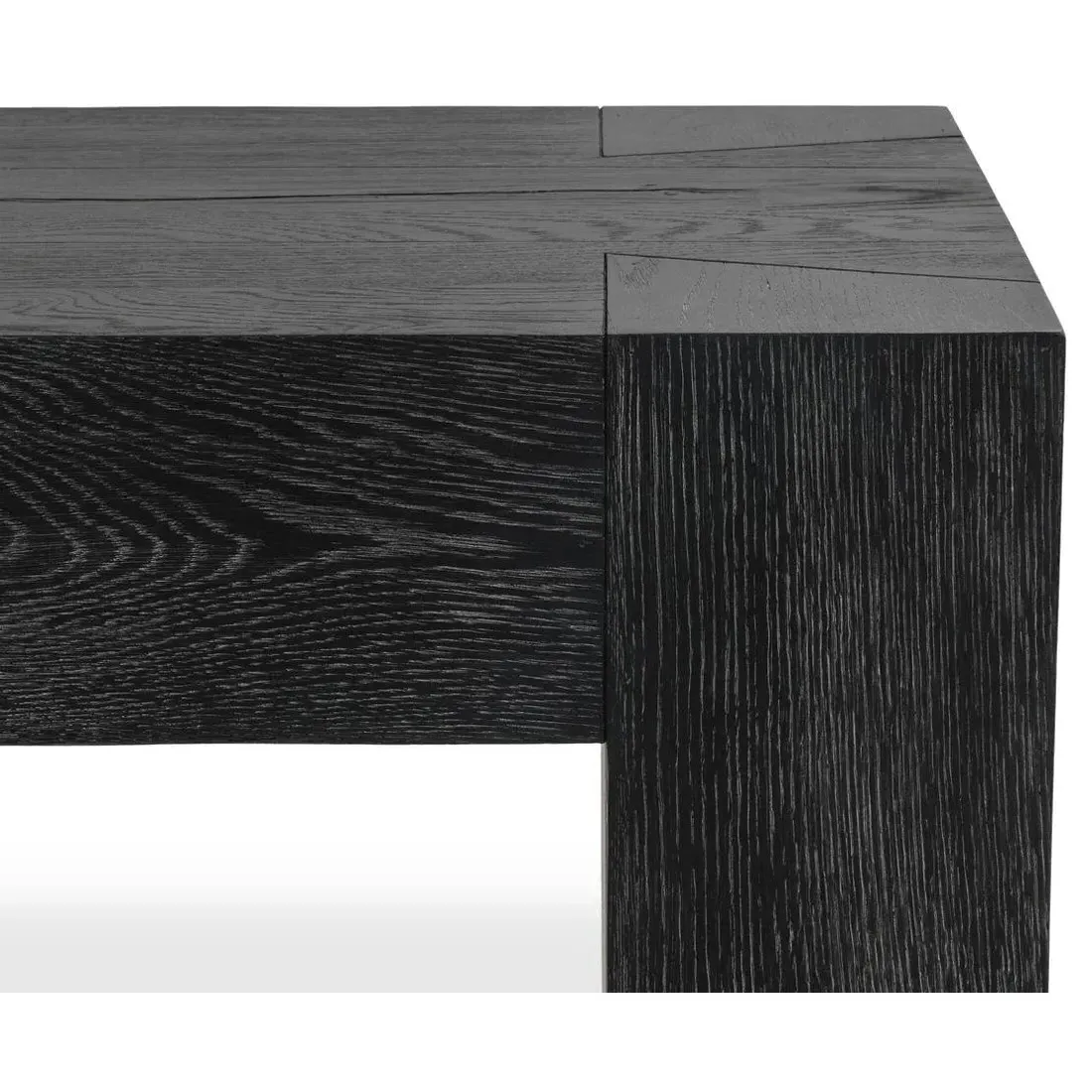 Brissy Rectangular Console Table - Black, Reclaimed Oak