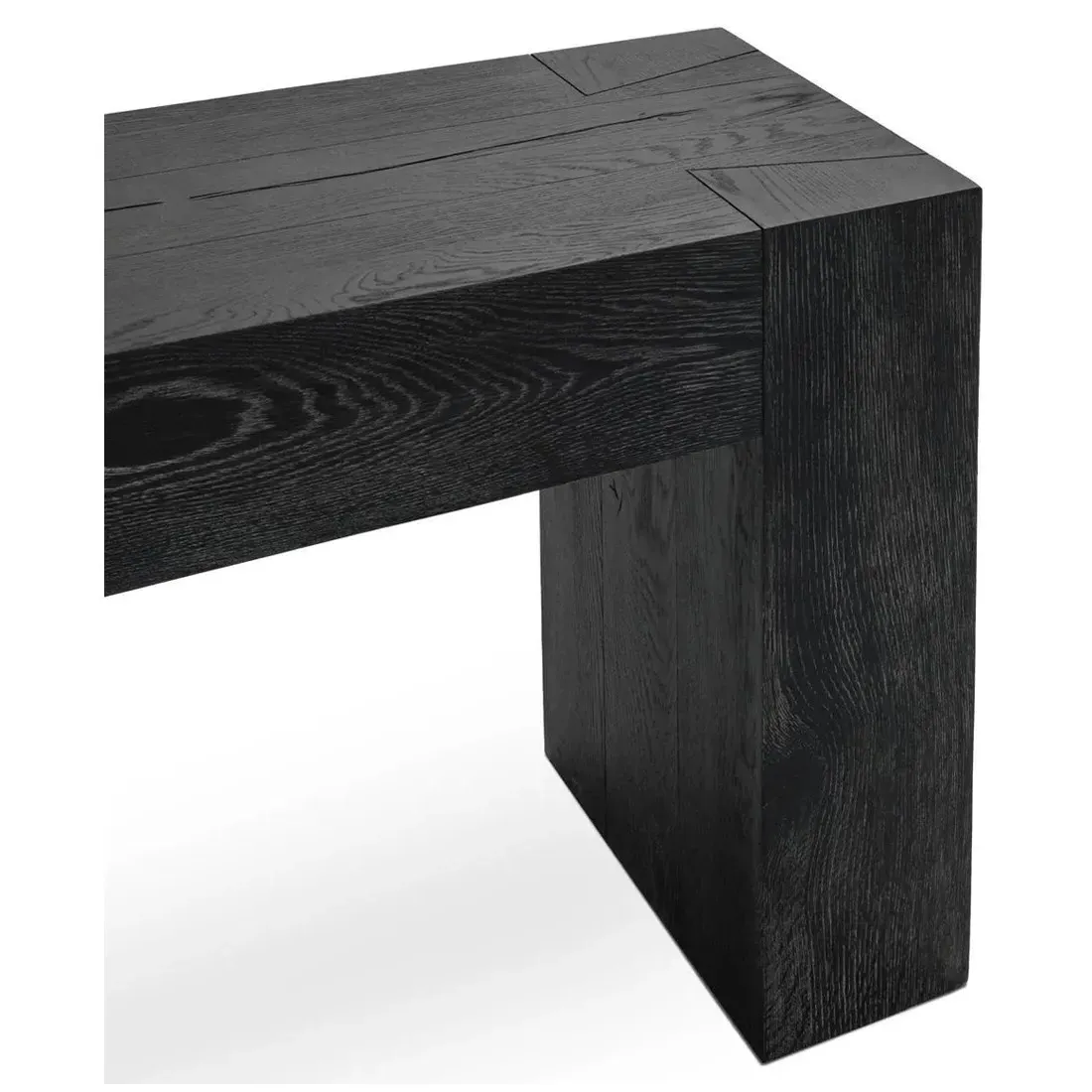 Brissy Rectangular Console Table - Black, Reclaimed Oak