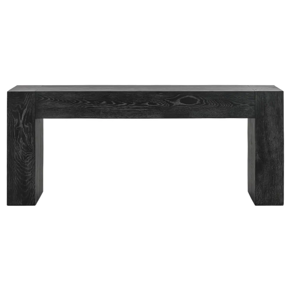 Brissy Rectangular Console Table - Black, Reclaimed Oak