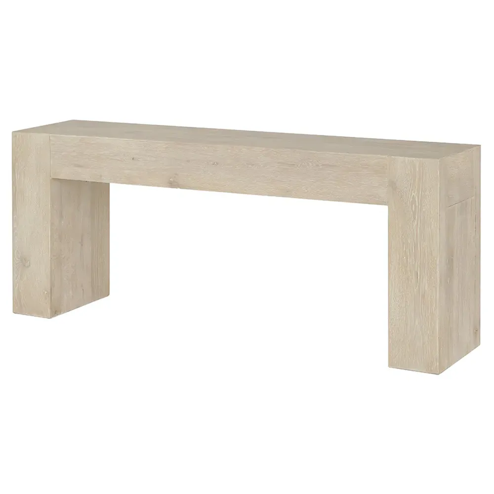 Brissy Rectangular Console Table - Cream, Oak