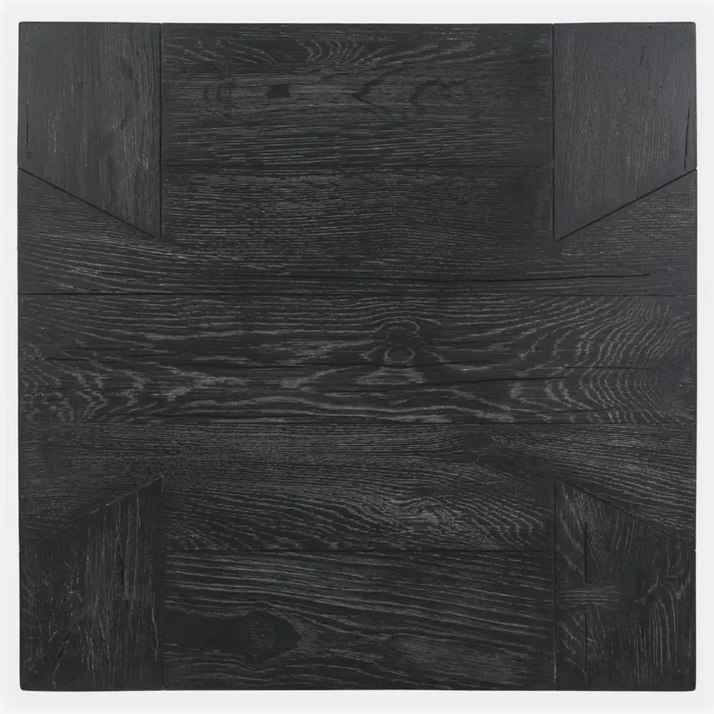 Brissy Square End Table - Black, Reclaimed Oak