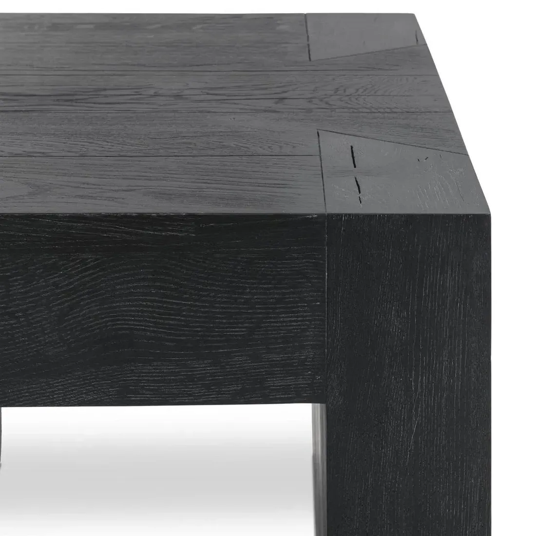 Brissy Square End Table - Black, Reclaimed Oak