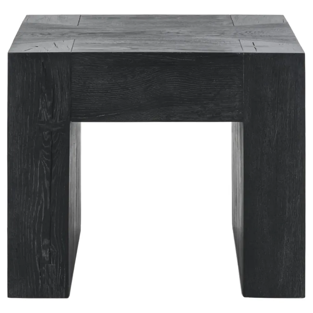 Brissy Square End Table - Black, Reclaimed Oak image