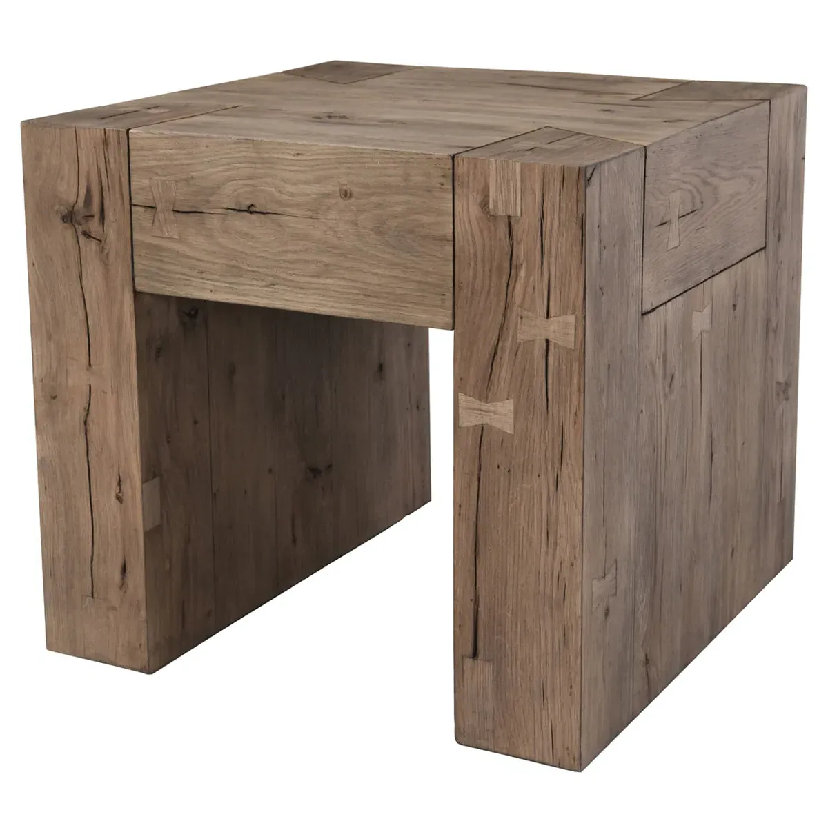 Brissy Square End Table - Brown, Oak