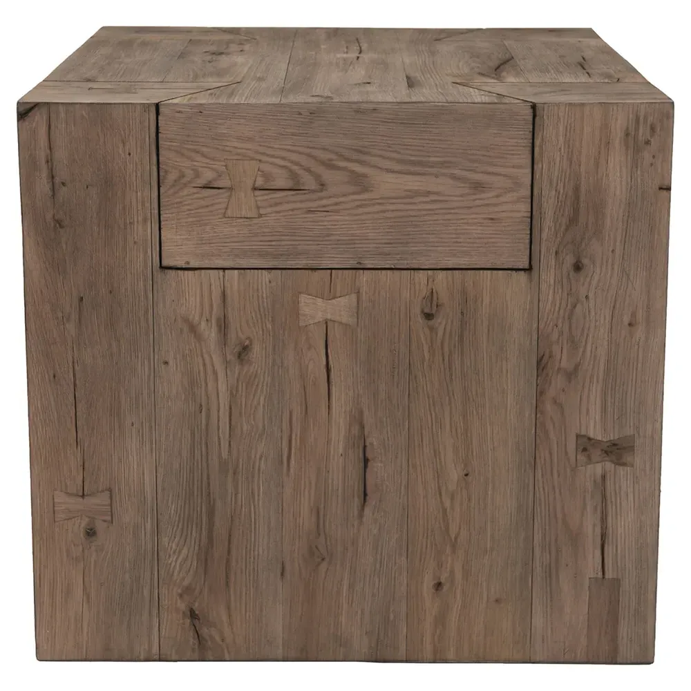 Brissy Square End Table - Brown, Oak
