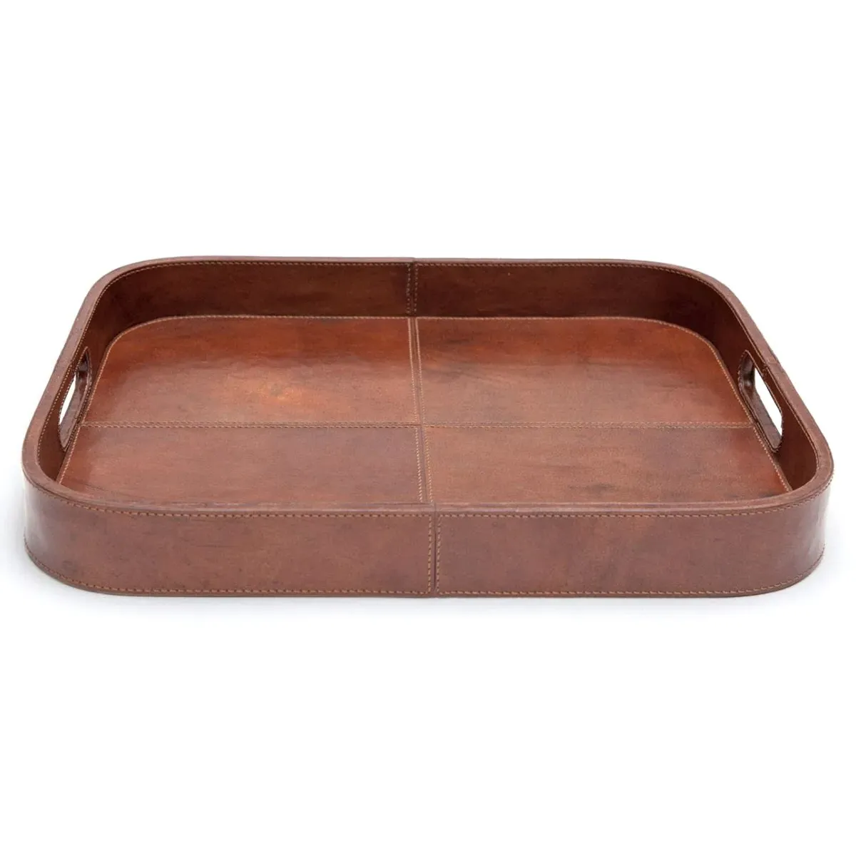 Bristol Rectangular Tray - Brown, Leather
