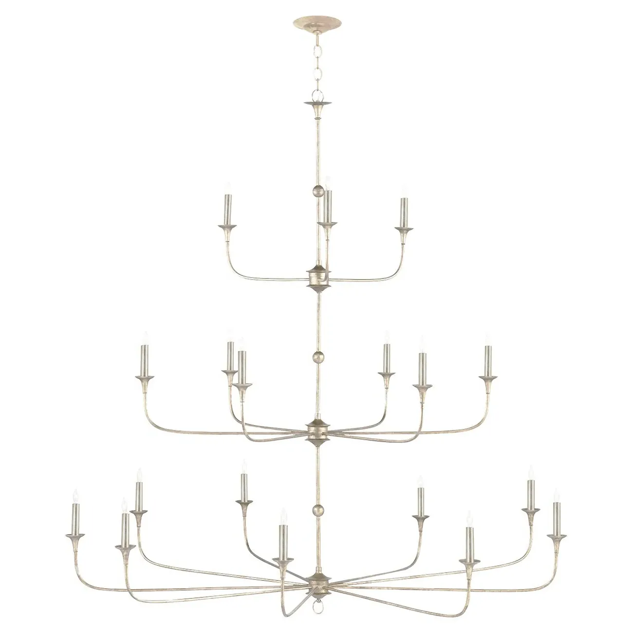 Britanny Grande Candle Style Chandelier - Champagne, Wrought Iron
