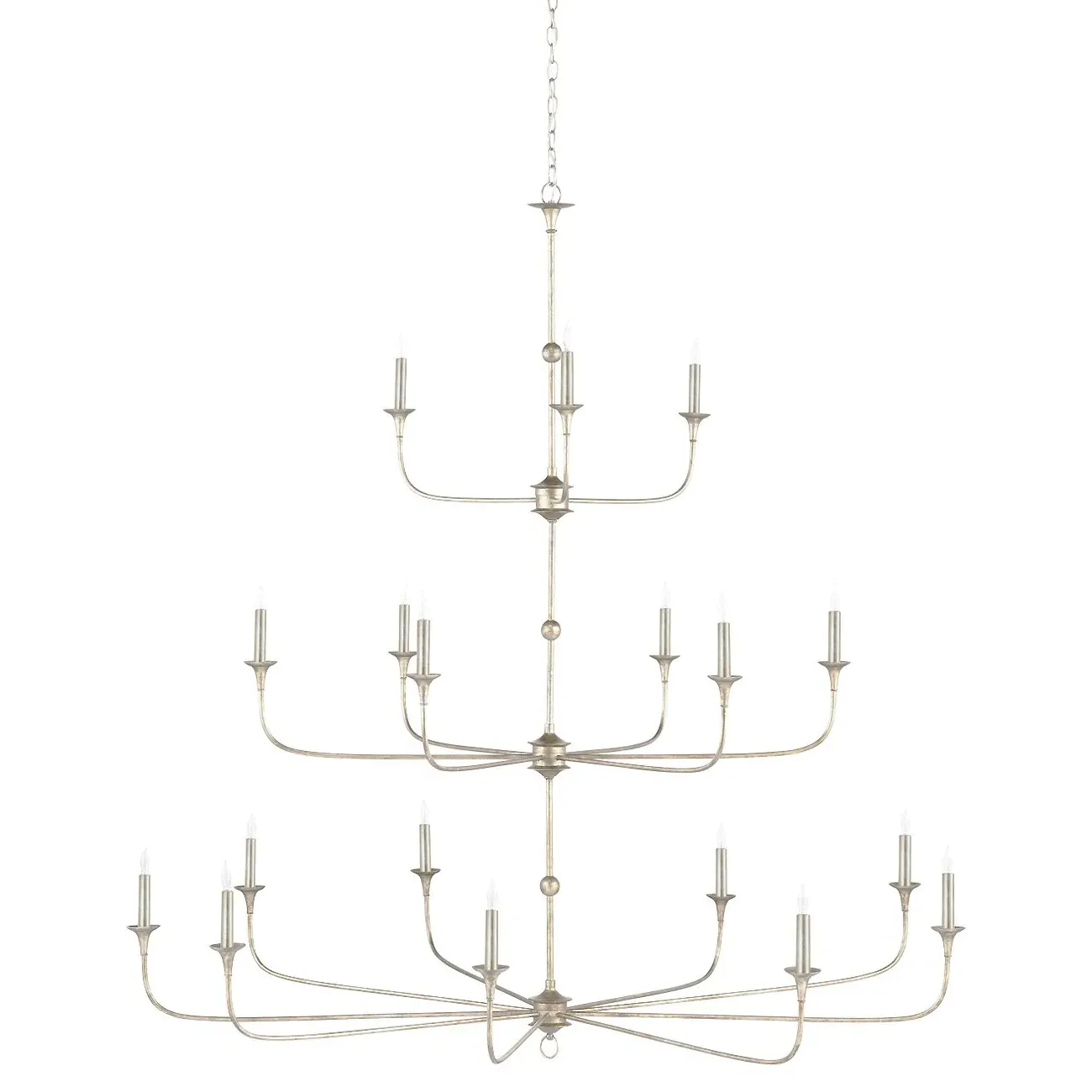 Britanny Grande Candle Style Chandelier - Champagne, Wrought Iron