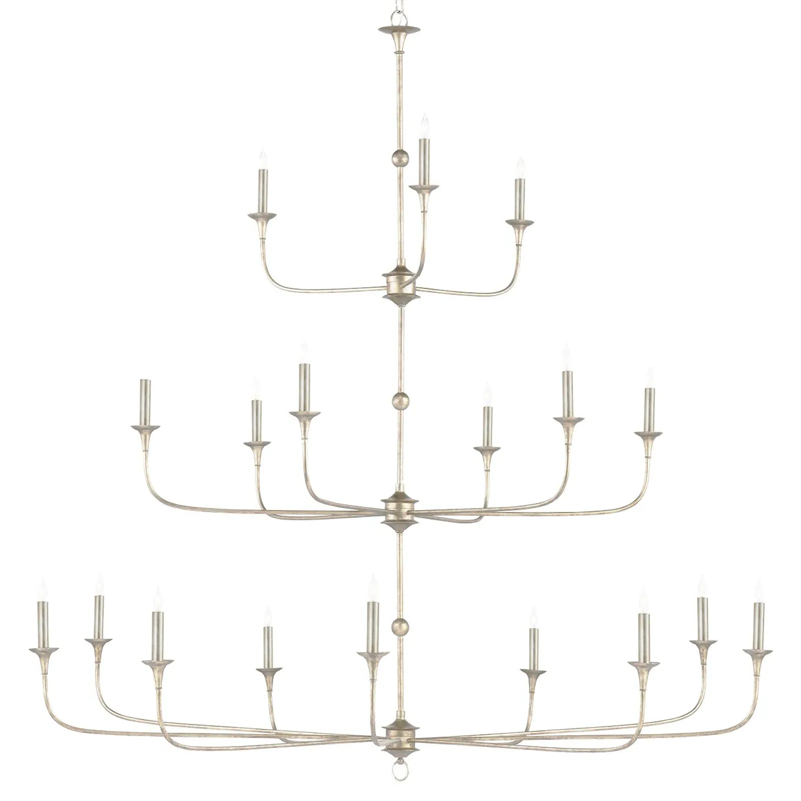 Britanny Grande Candle Style Chandelier - Champagne, Wrought Iron