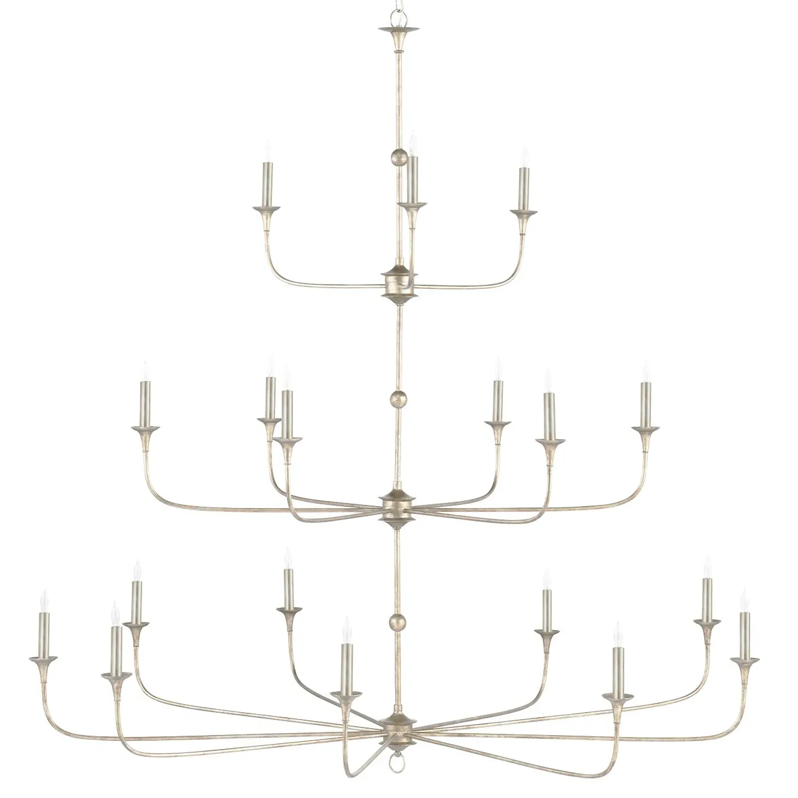 Britanny Grande Candle Style Chandelier - Champagne, Wrought Iron