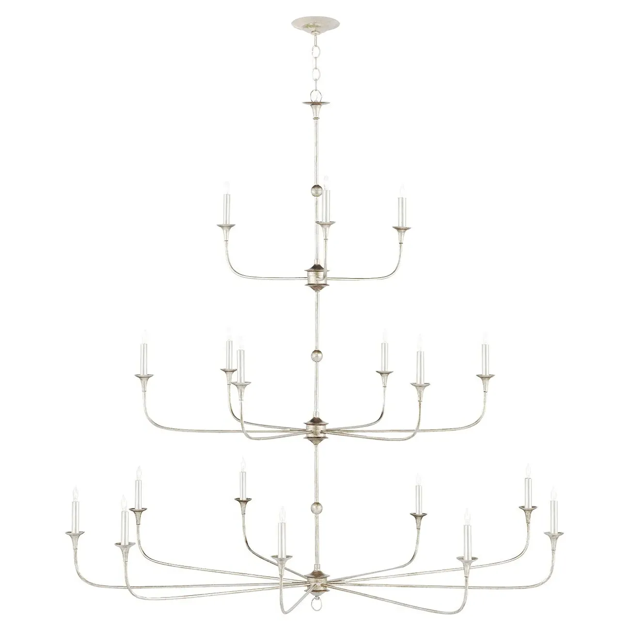 Britanny Grande Candle Style Chandelier - Champagne, Wrought Iron