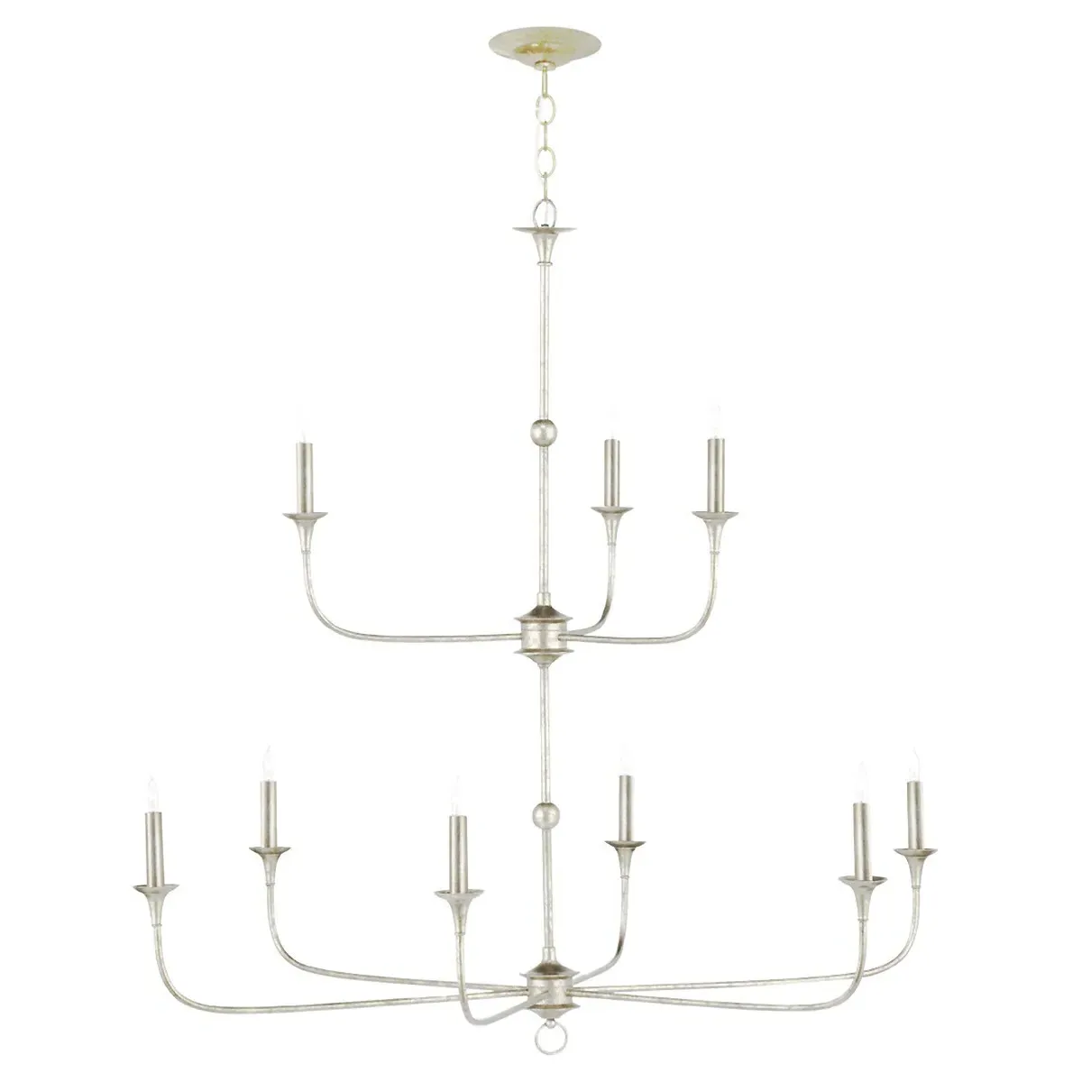 Britanny Large Candle Style Chandelier - Champagne, Wrought Iron