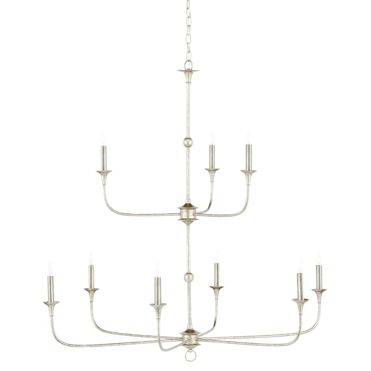 Britanny Large Candle Style Chandelier - Champagne, Wrought Iron