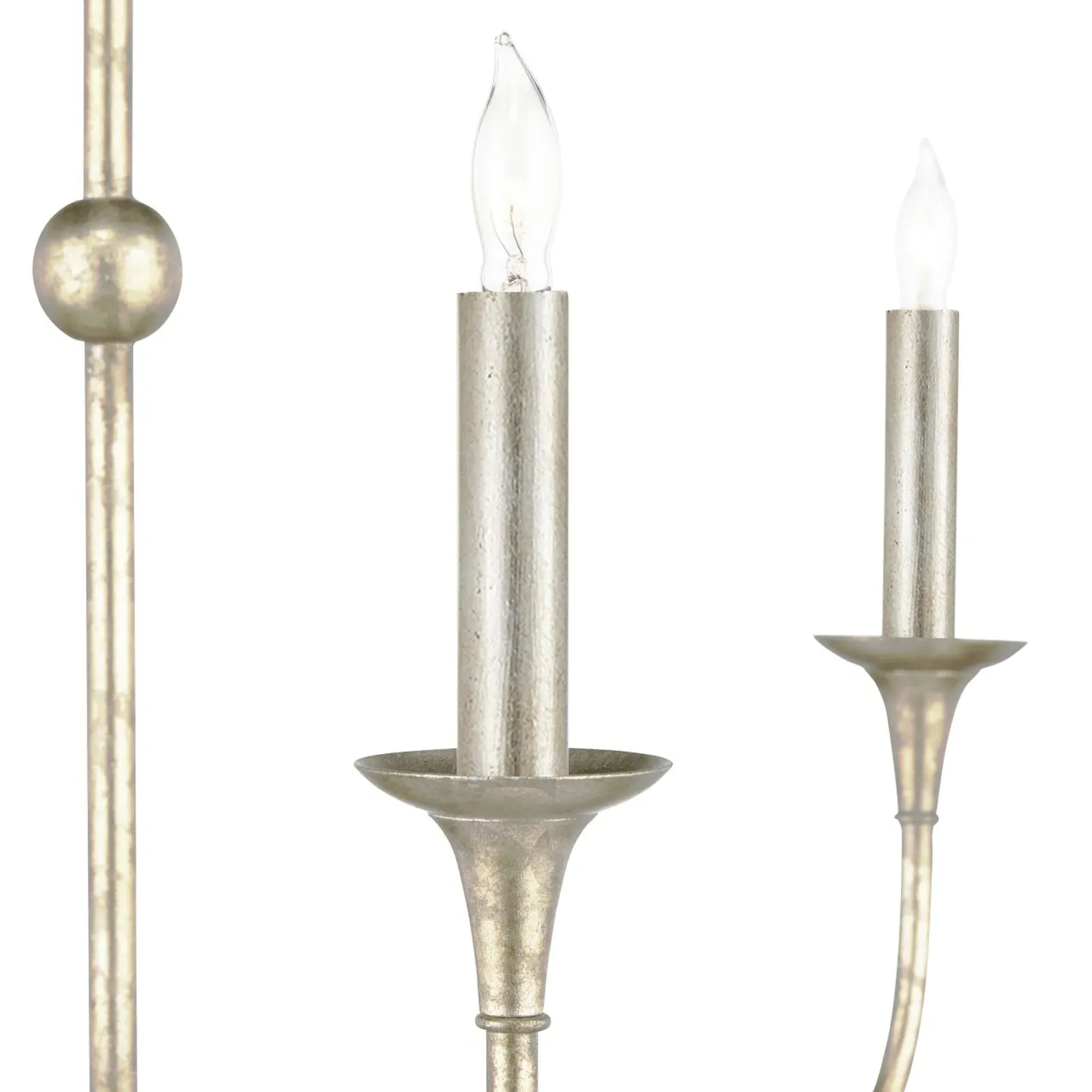 Britanny Large Candle Style Chandelier - Champagne, Wrought Iron