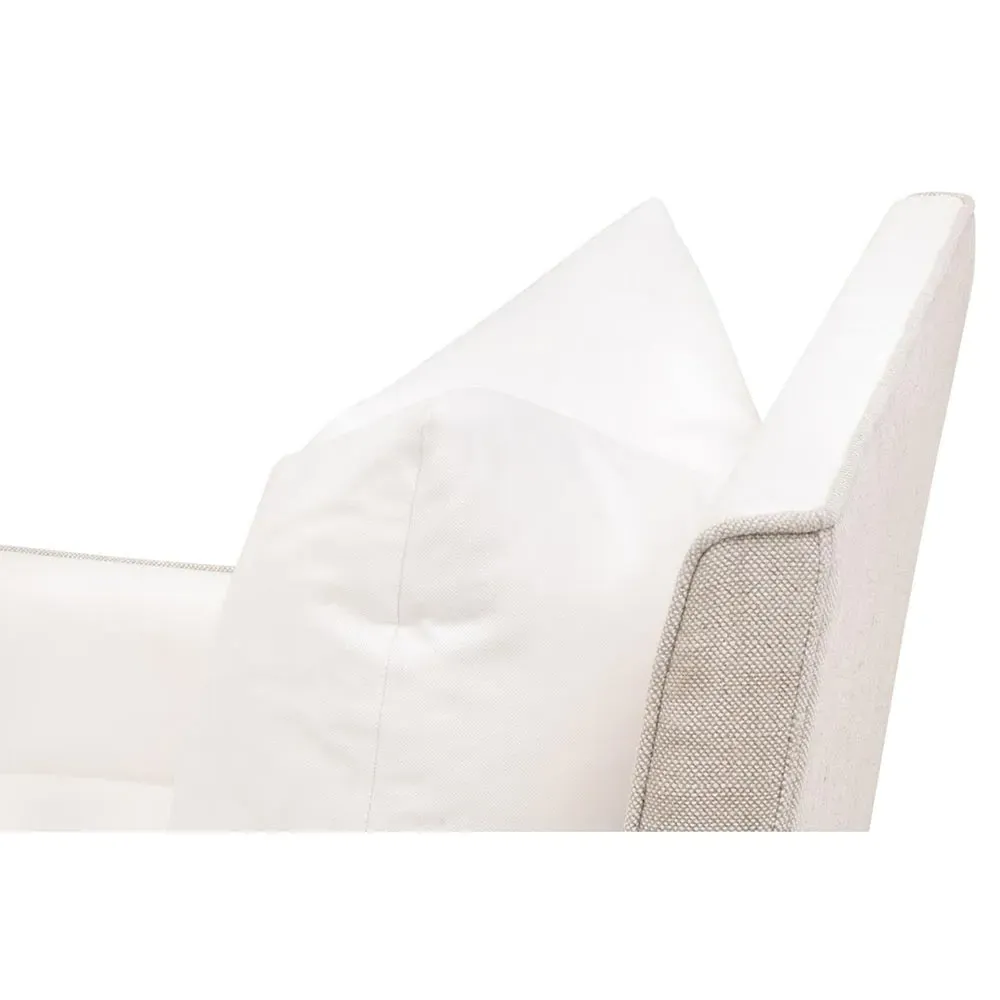 Brittany Dining Arm Chair - White, Performance Linen