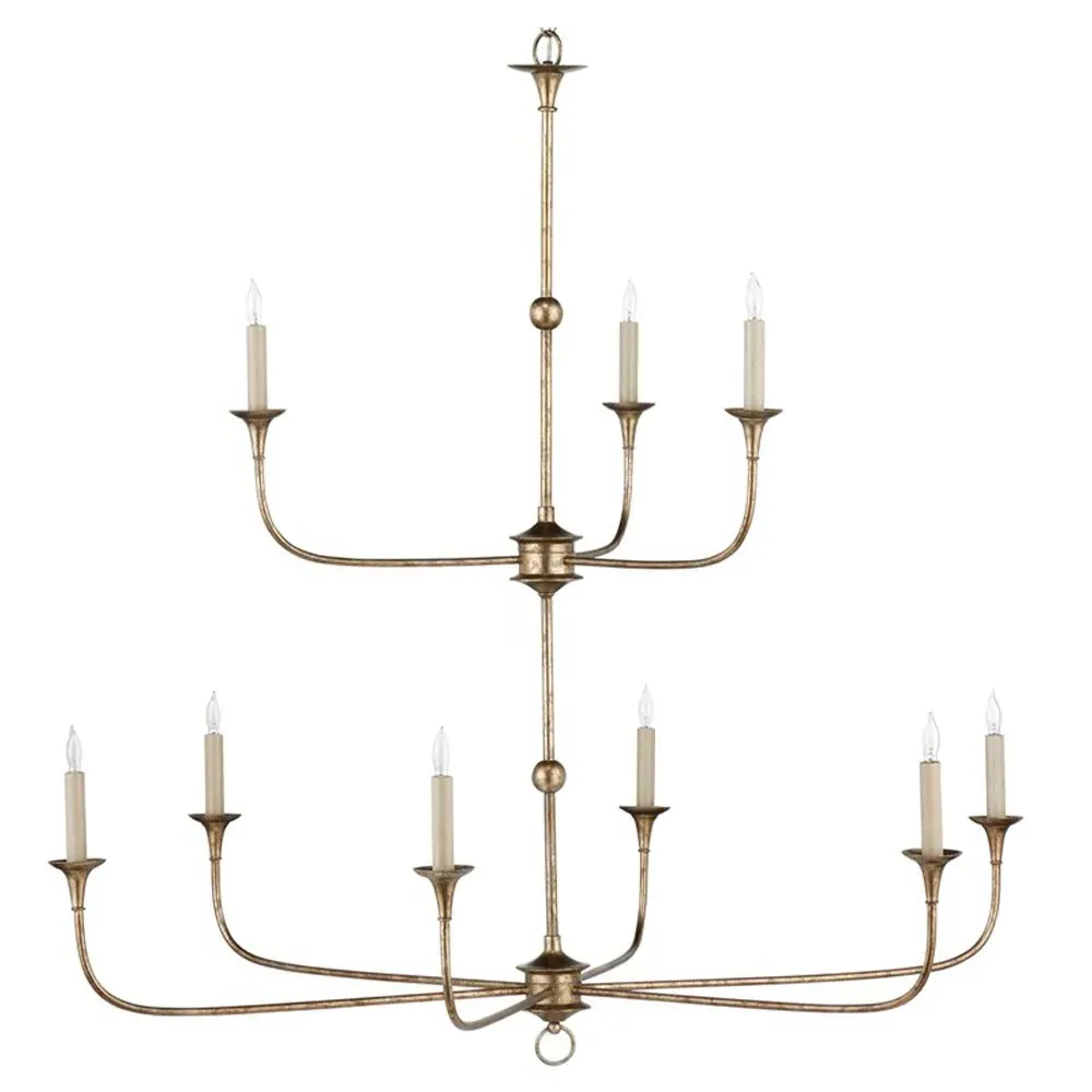 Brittany Large Candle Style Chandelier - Bronze, Wrought Iron