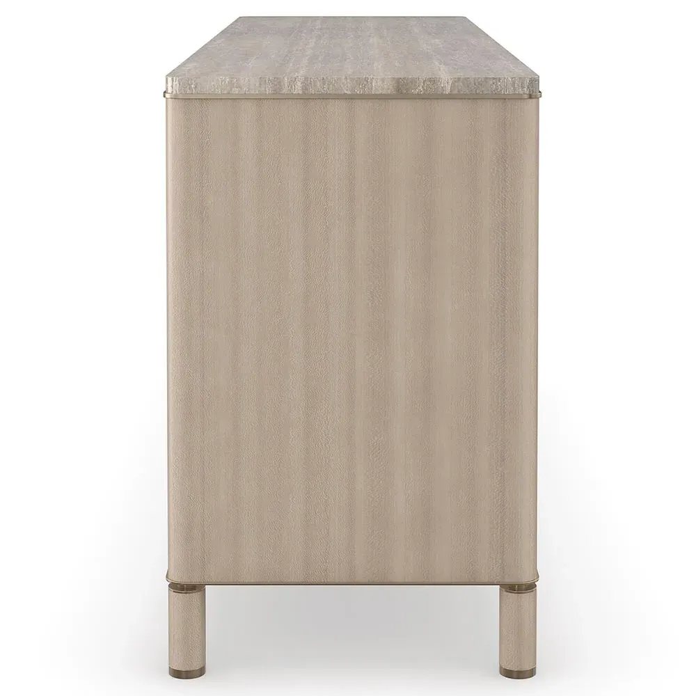 Brixton Double Dresser - Grey, Vinyl Wrapped Wood