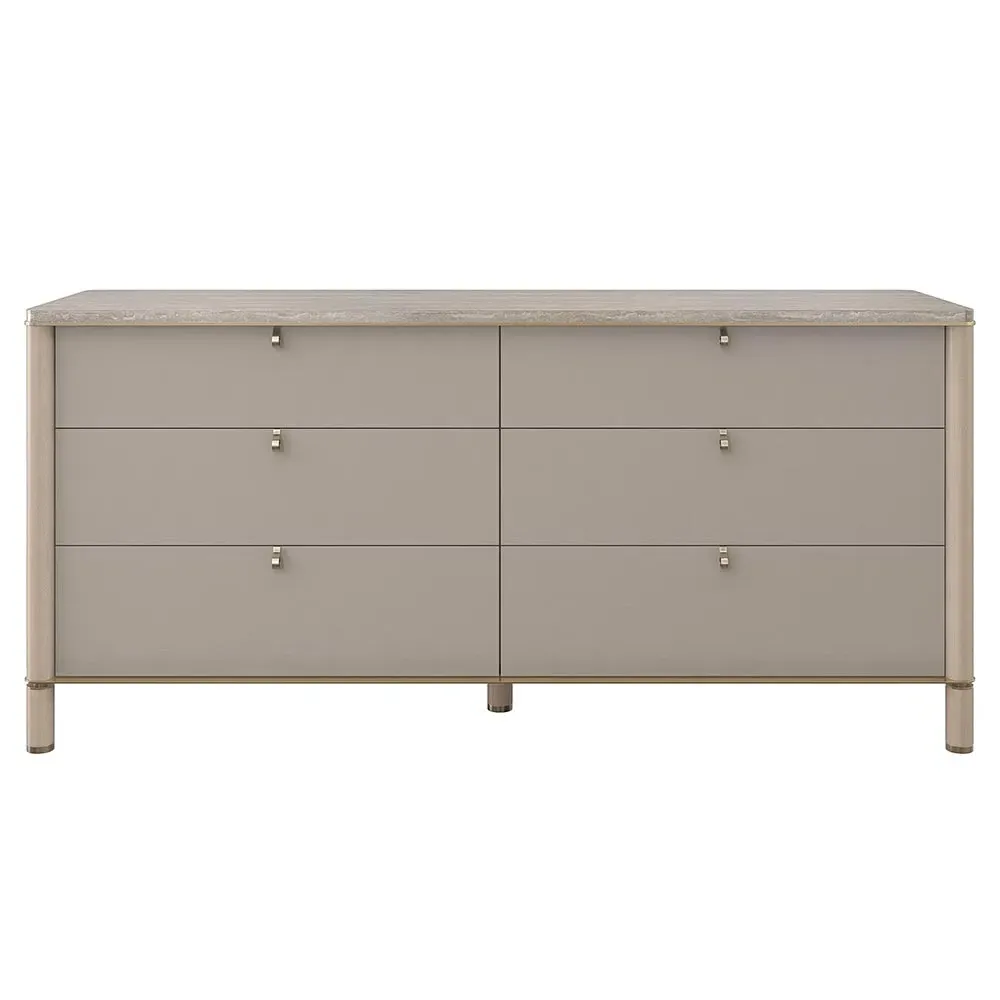Brixton Double Dresser - Grey, Vinyl Wrapped Wood image