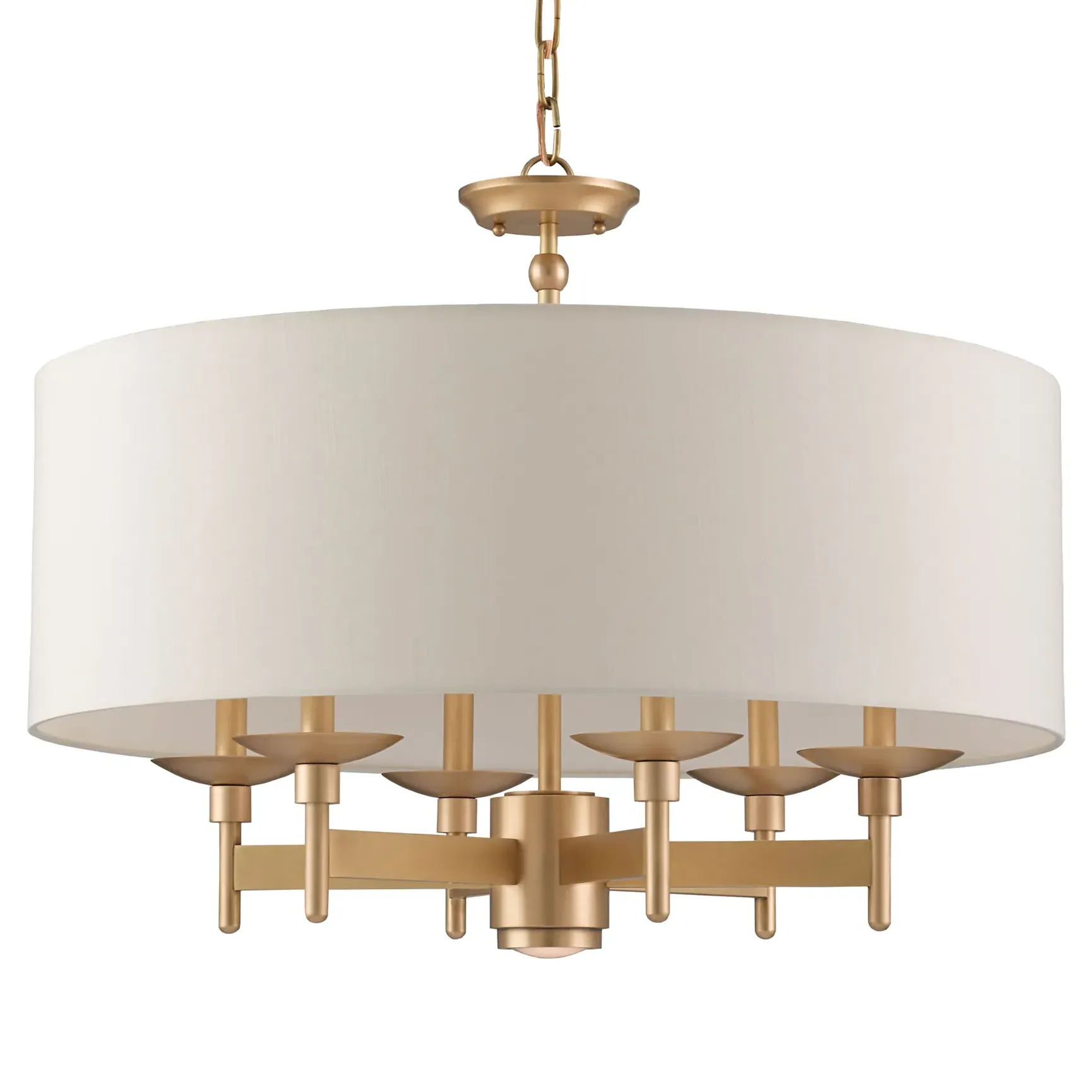 Brody Drum Chandelier - Ivory, Brass