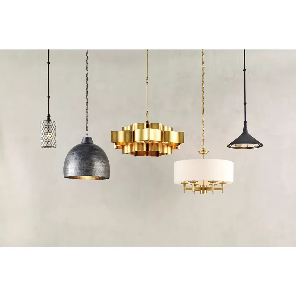 Brody Drum Chandelier - Ivory, Brass