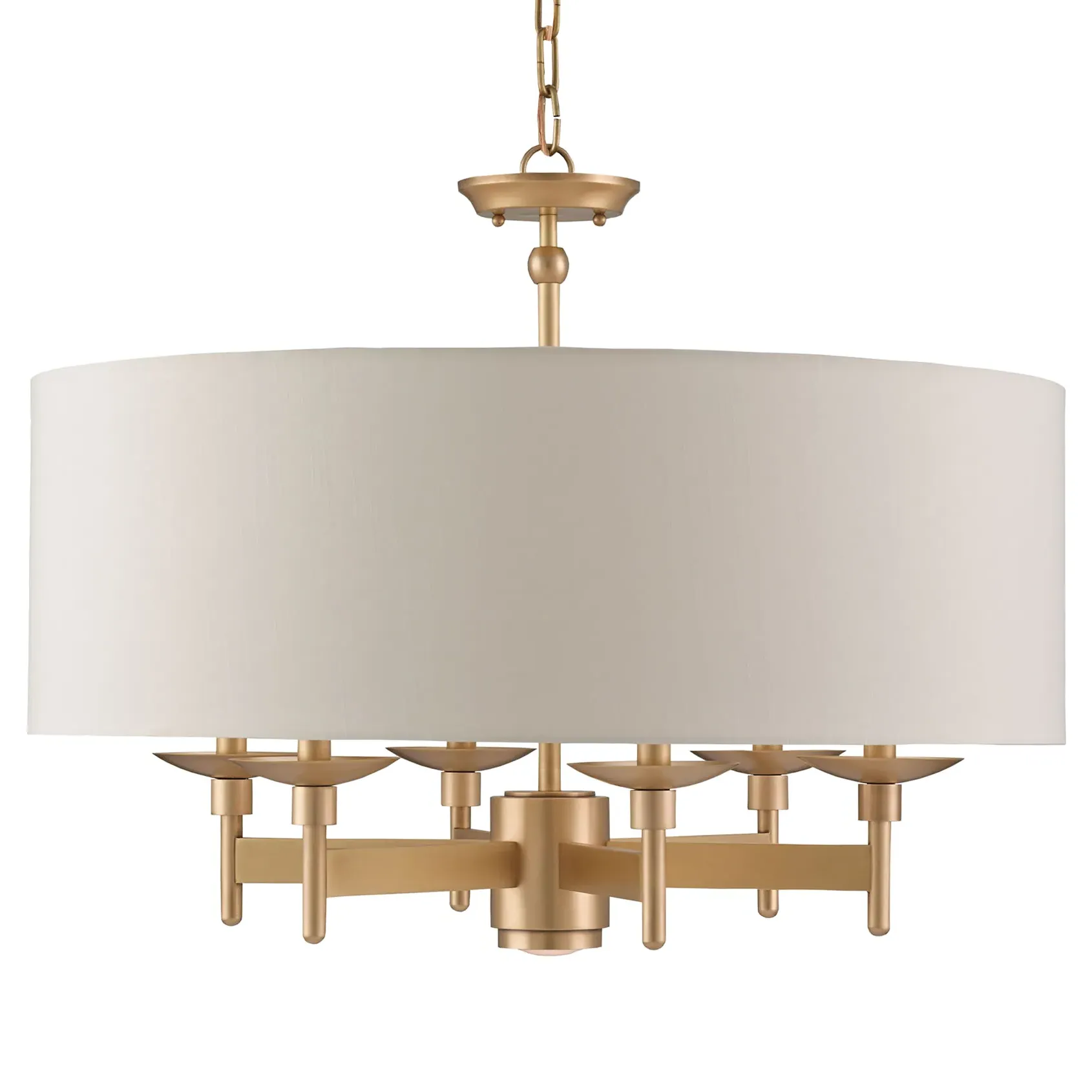 Brody Drum Chandelier - Ivory, Brass image