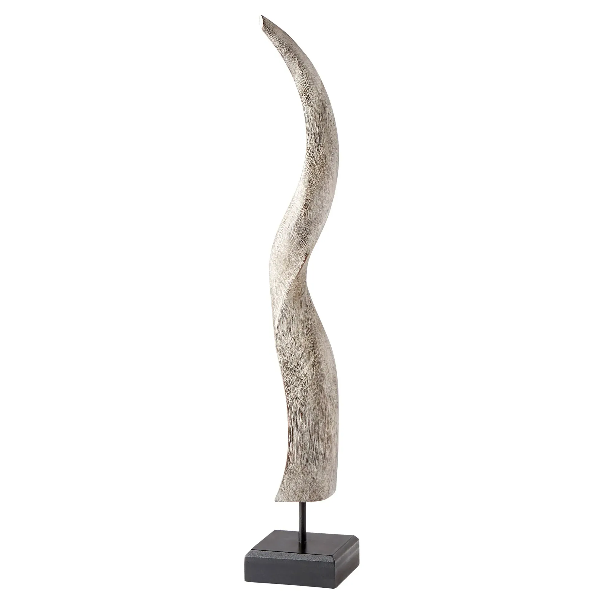 Bromide Markhor Horn Sculpture - Grey, Wood