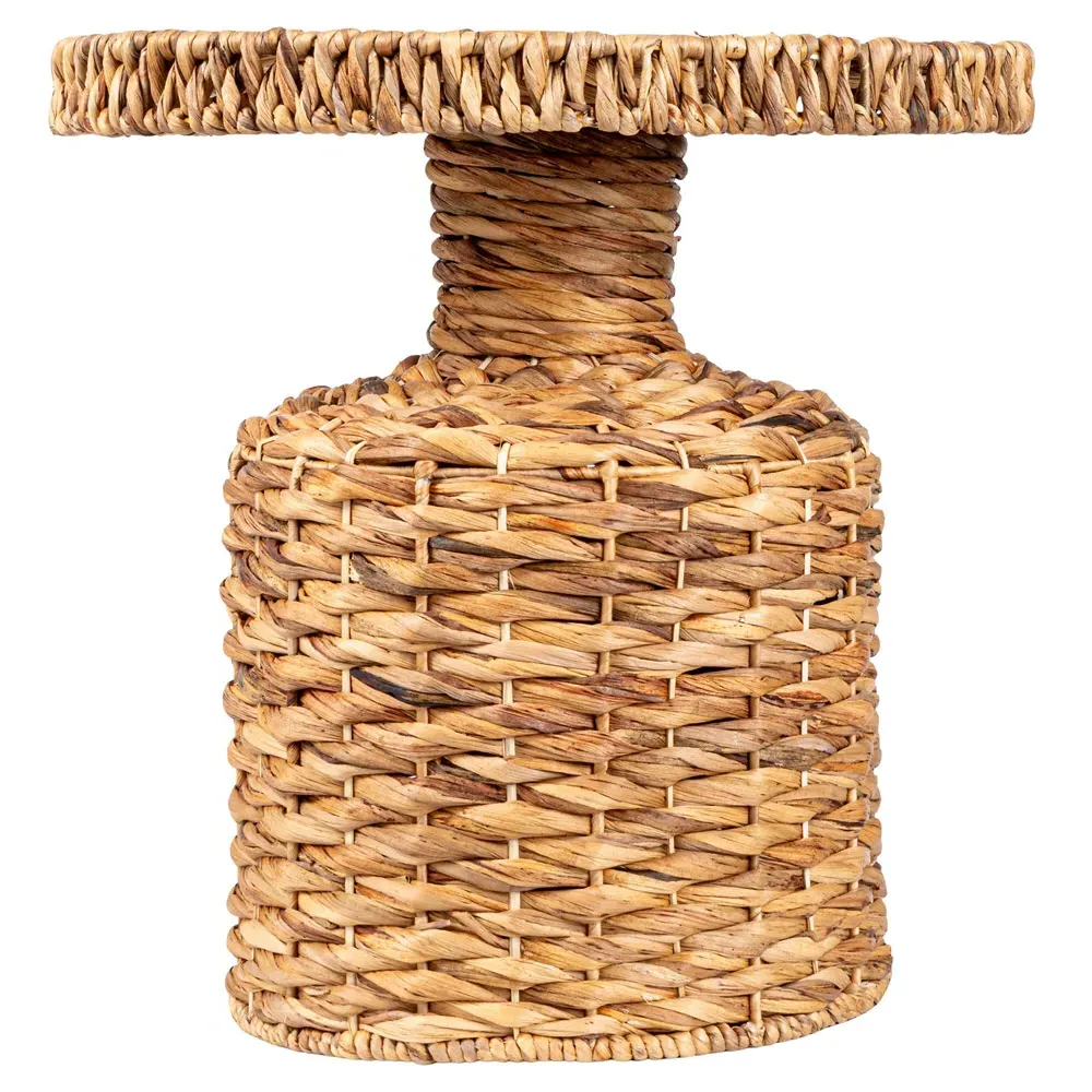 Brooke Round Side Table - Natural, Water Hyacinth