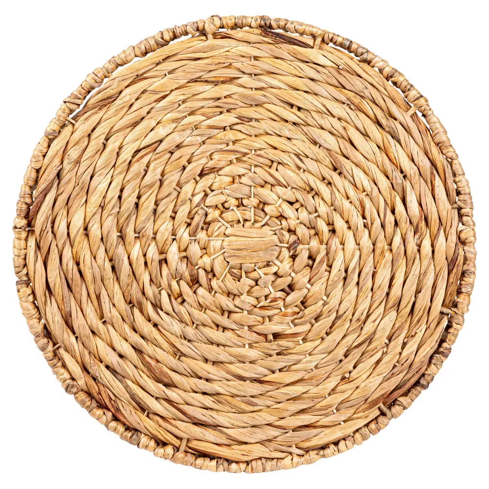 Brooke Round Side Table - Natural, Water Hyacinth