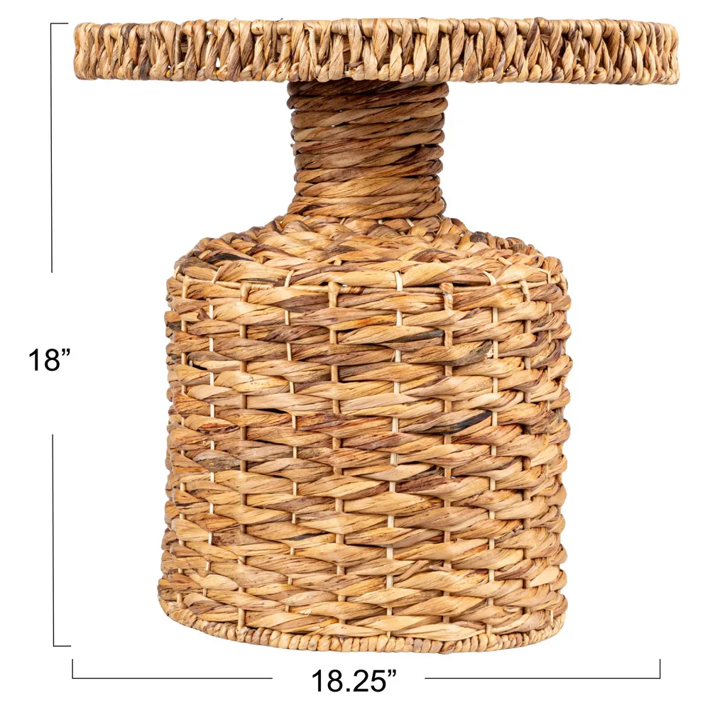 Brooke Round Side Table - Natural, Water Hyacinth