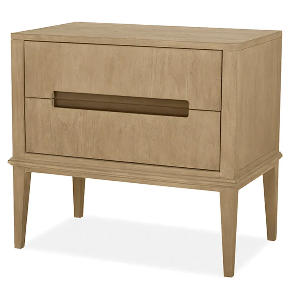Brooklyn 2 Drawer Nightstand - Brown, Teak
