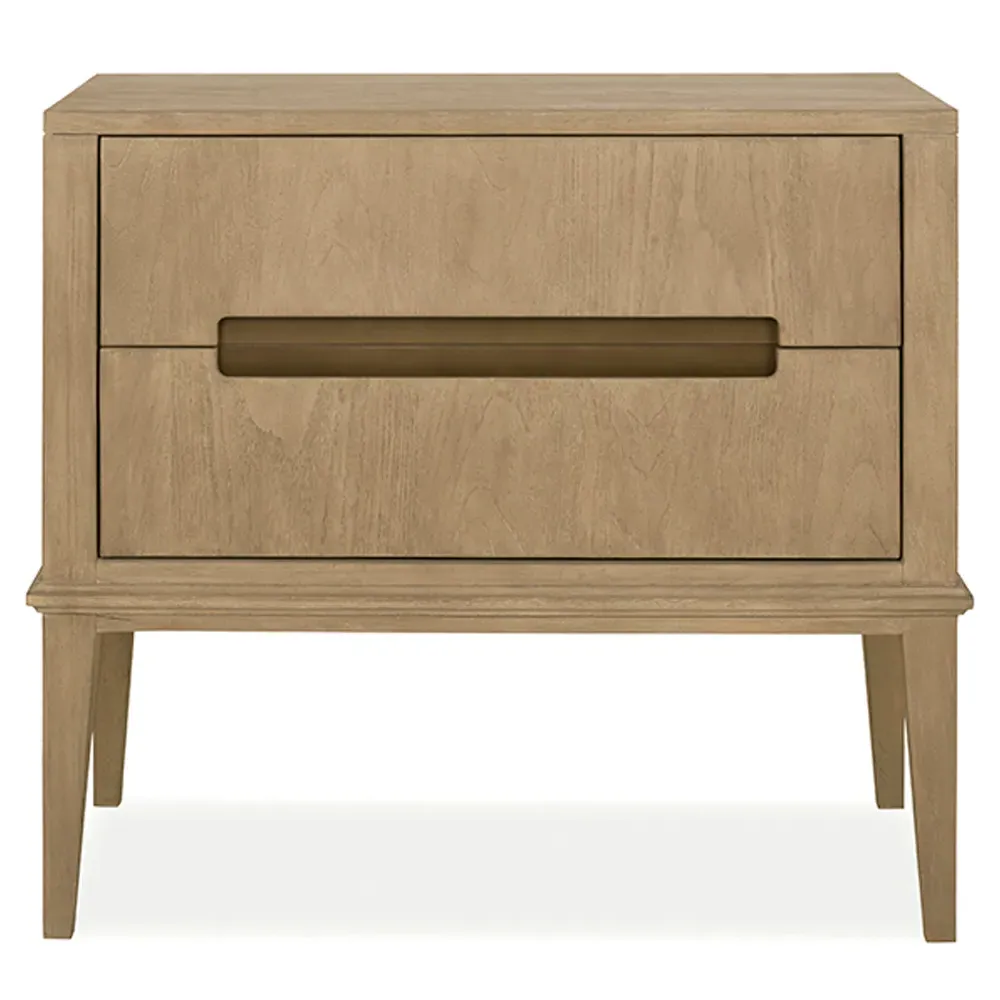 Brooklyn 2 Drawer Nightstand - Brown, Teak image