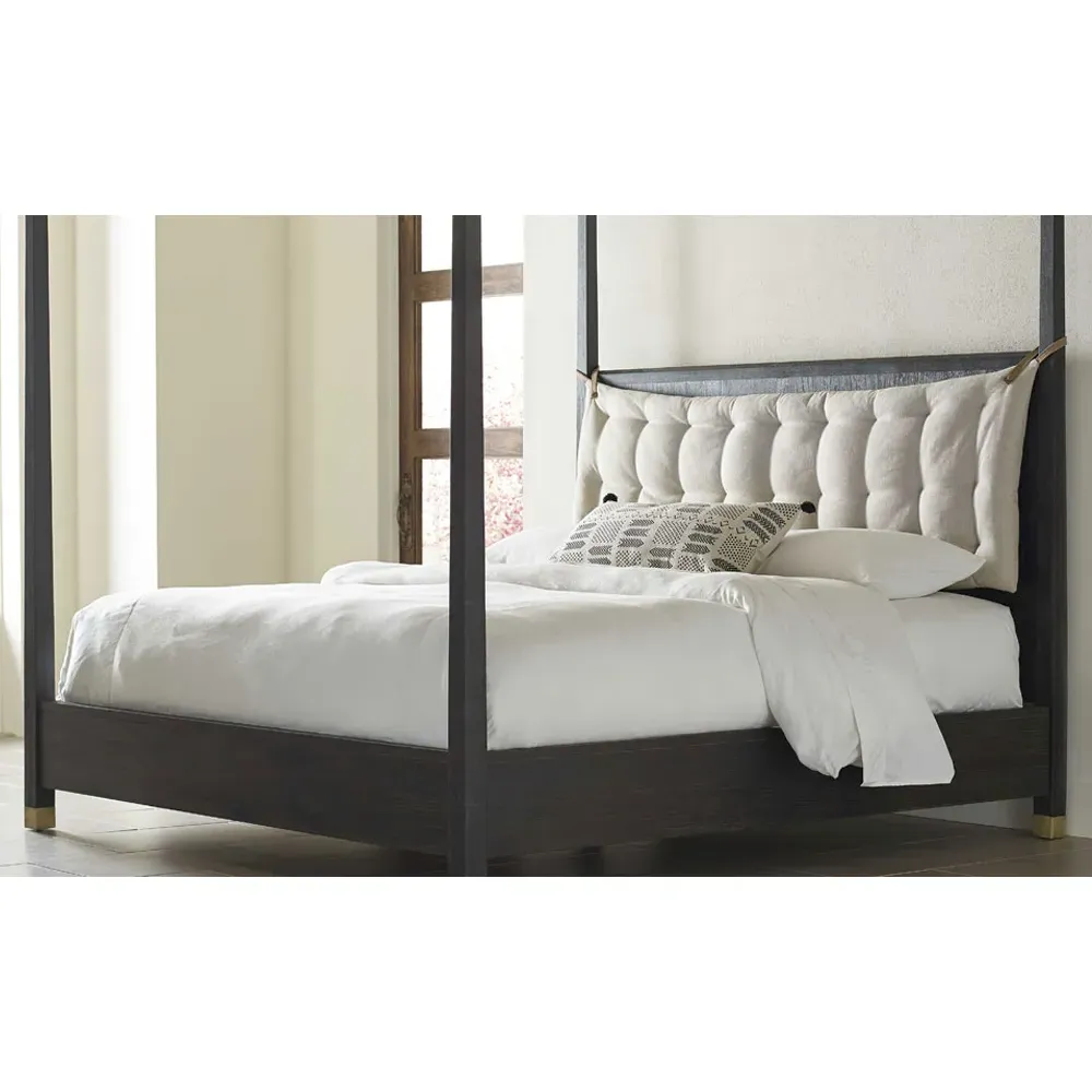 Brooklyn Cal King Canopy Bed - Dark Brown, Teak Wood