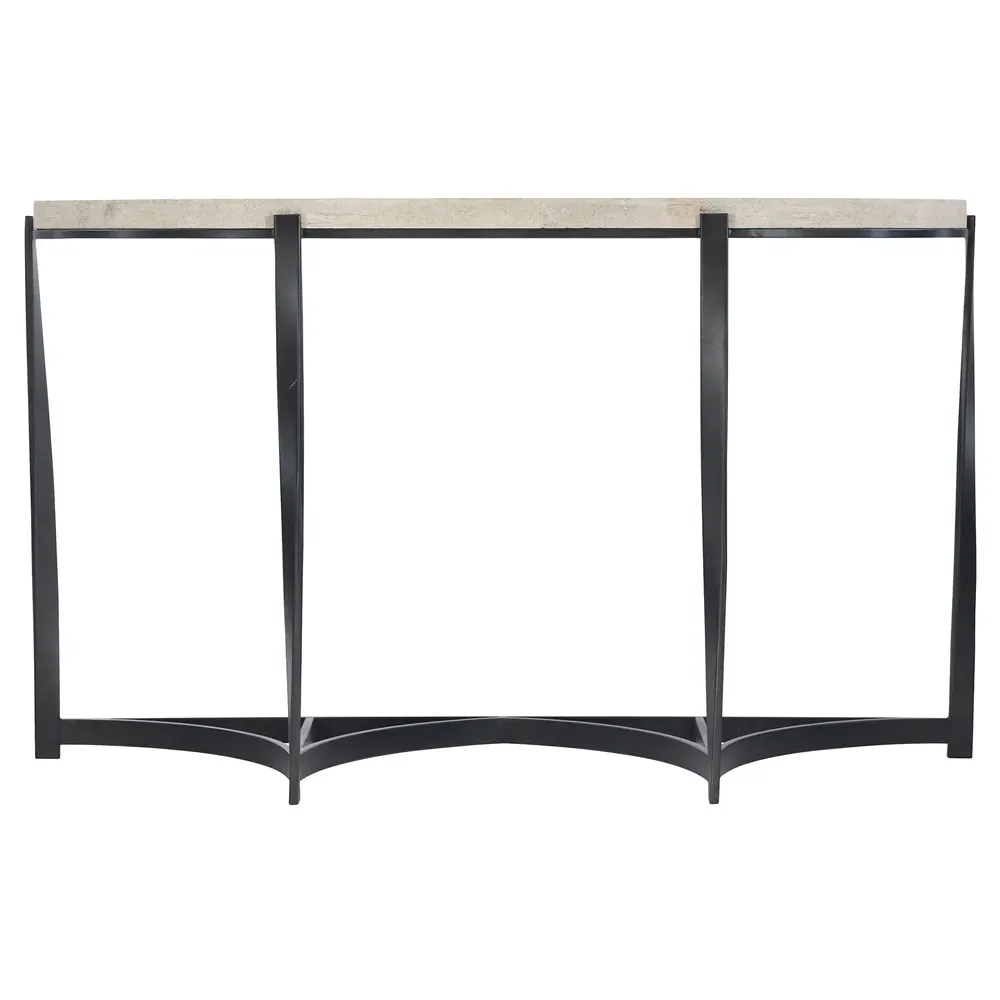 Brooks Demilune Console Table - Beige, Stone
