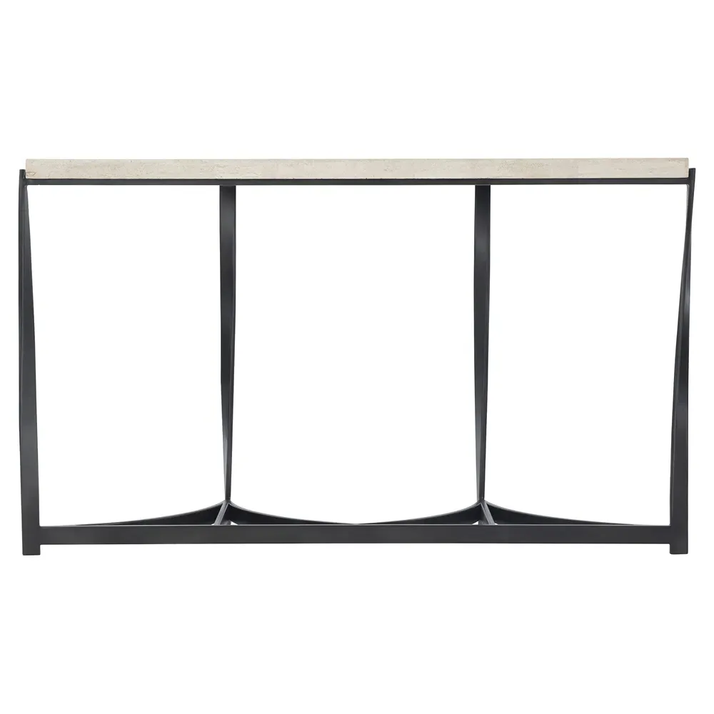 Brooks Demilune Console Table - Beige, Stone