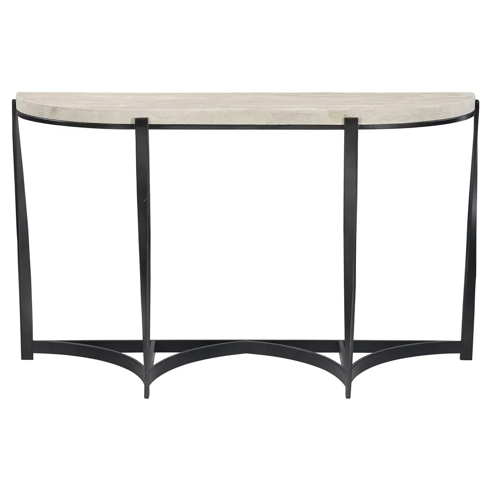 Brooks Demilune Console Table - Beige, Stone image