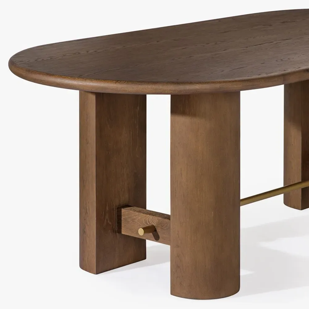 Brooks Oval Dining Table - Dark Brown, Oak
