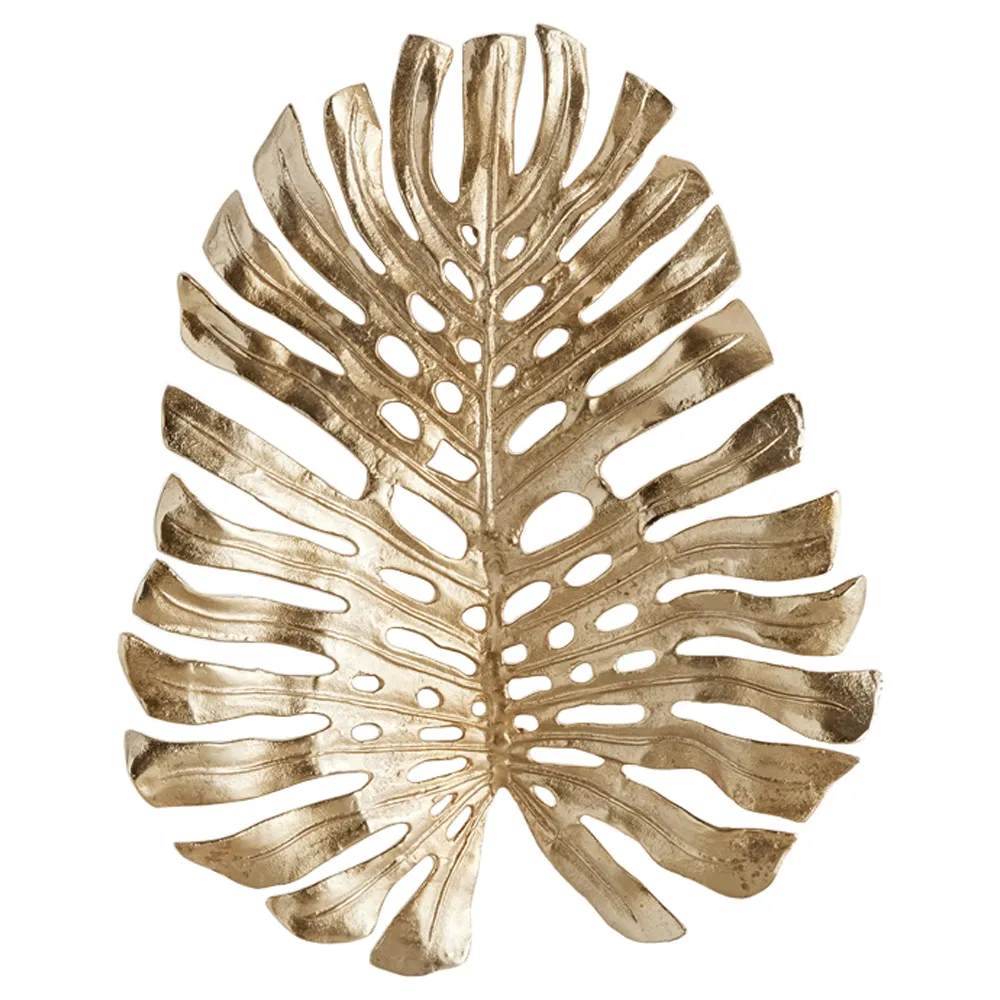 Brooks Small Monstera Wall Sculpture - Gold, Aluminum image