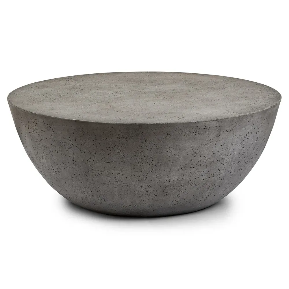 Bruce Round Outdoor Coffee Table - Grey, Concrete