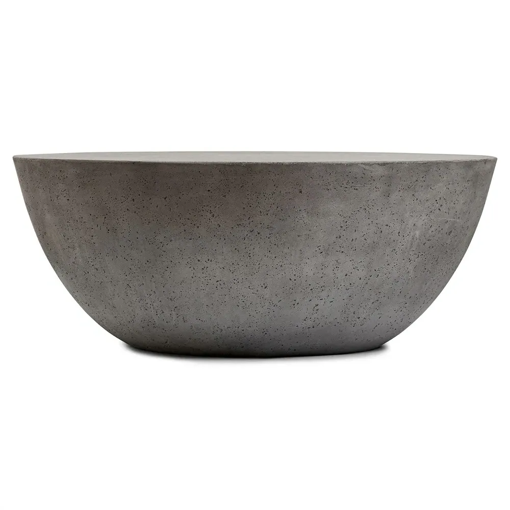 Bruce Round Outdoor Coffee Table - Grey, Concrete