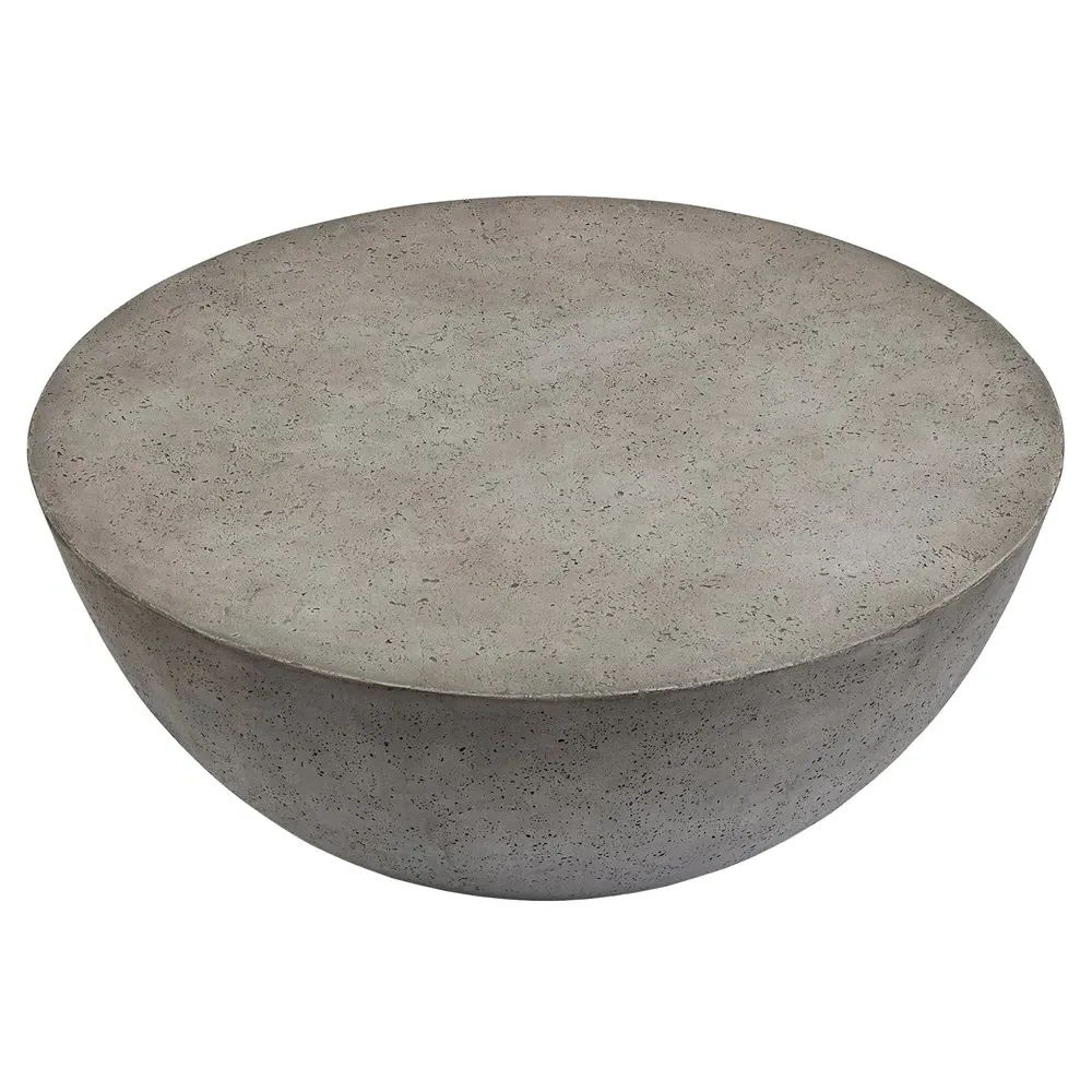 Bruce Round Outdoor Coffee Table - Grey, Concrete