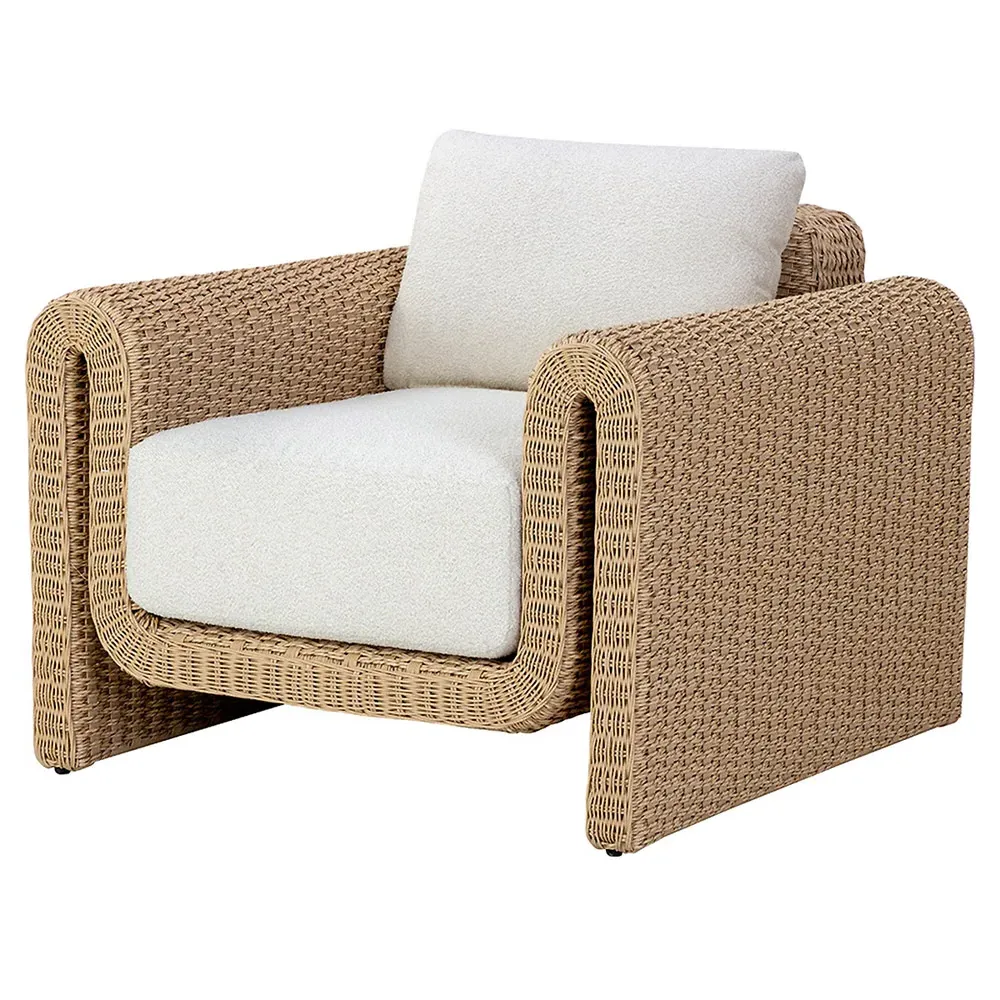 Brunton Outdoor Lounge Chair - Cream, Rattan