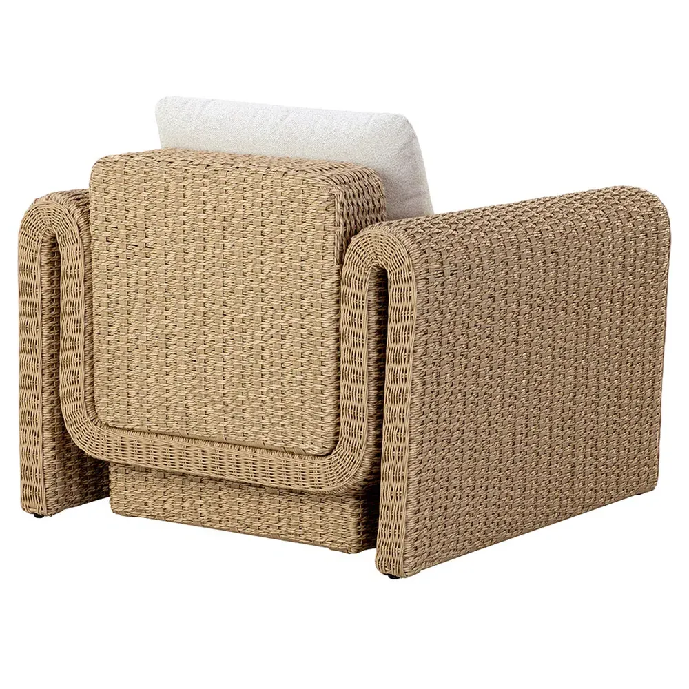 Brunton Outdoor Lounge Chair - Cream, Rattan